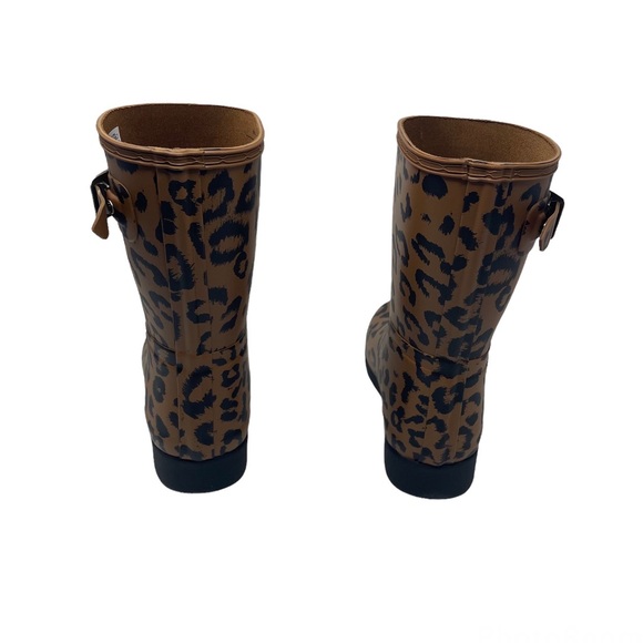 NEW Hunter Original Leopard Print Refined Short Rain Boot Size 10 - Picture 12 of 14